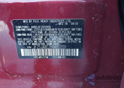 2017 Subaru Forester 2.5I Limited из США, поврежденный, VIN JF2SJARC2HH480209